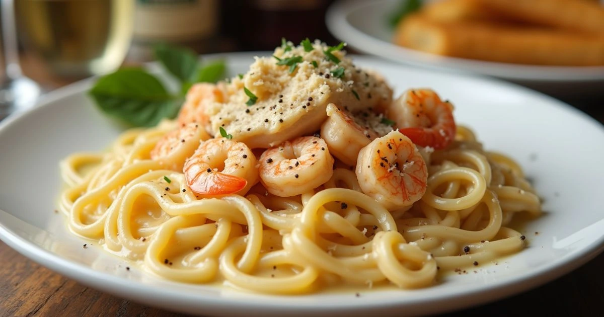 chicken and shrimp alfredo